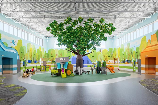 Colorful indoor play area for children