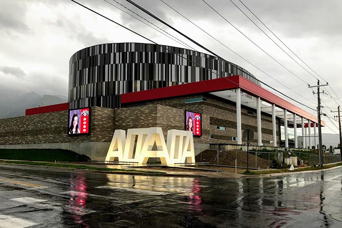 Modern building with reflective facade