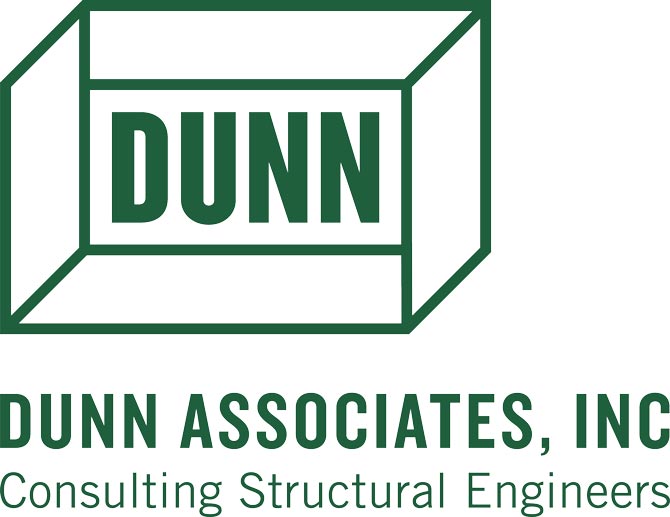 A green rectangle with the word DUNN inside and below text that says "DUNN ASSOCIATES, INC Consulting Structural Engineers"