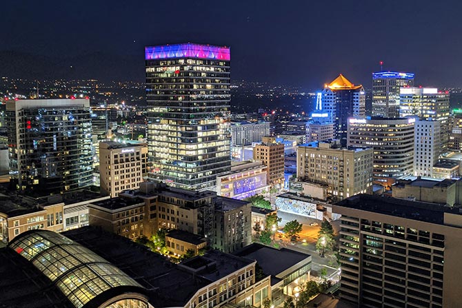 President’s Message: Shaping Our Future; City skyline illuminated at night
